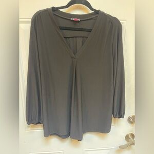 Vince Camuto Black V-Neck Blouse 3/4 Sleeve XL